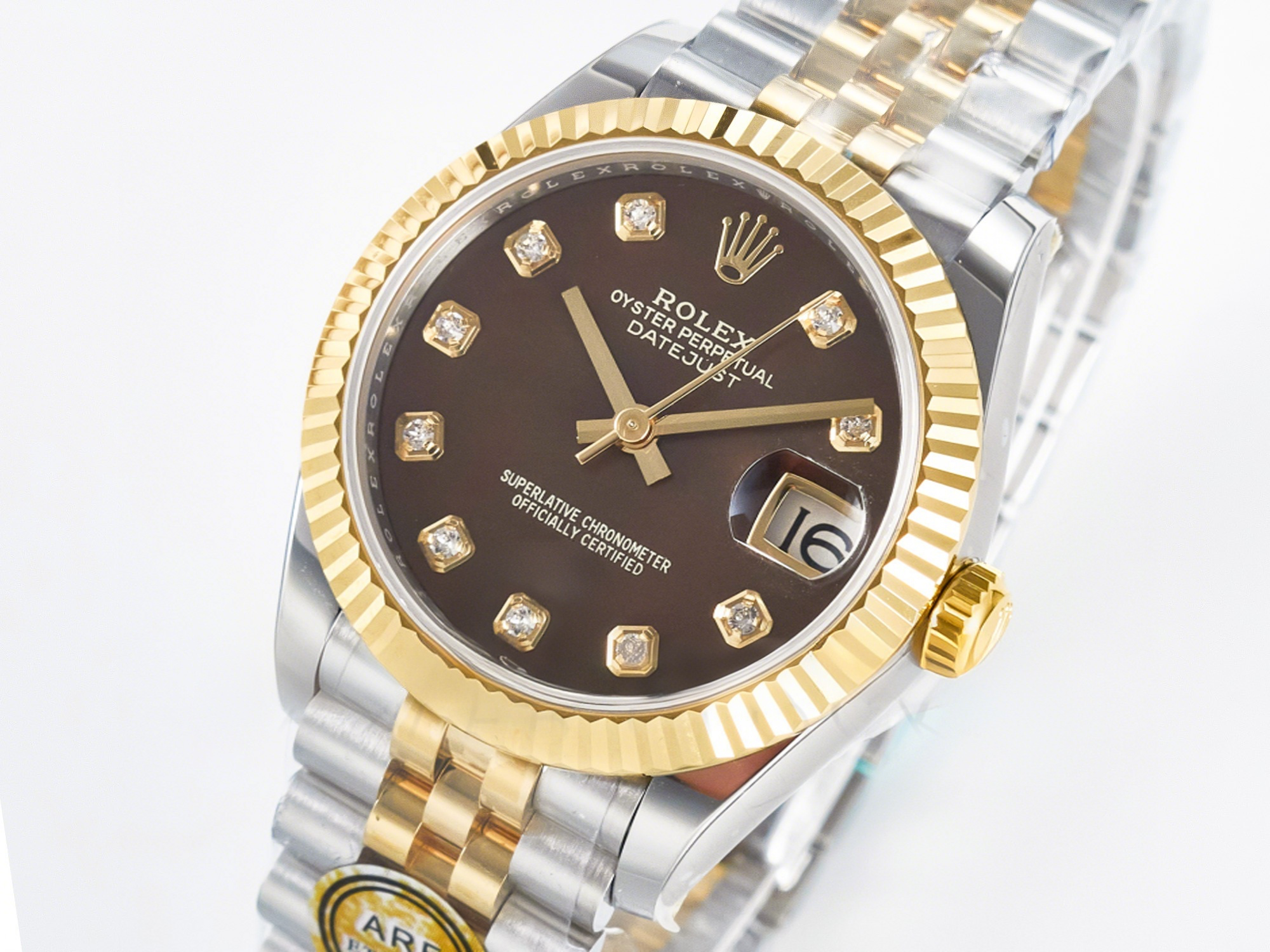 Rolex DateJust 31 278273 ARF 1:1 Best Edition 904L Steel Brown Diamonds Dial on SS/YG Jubilee Bracelet ETA 2688-fasswatch