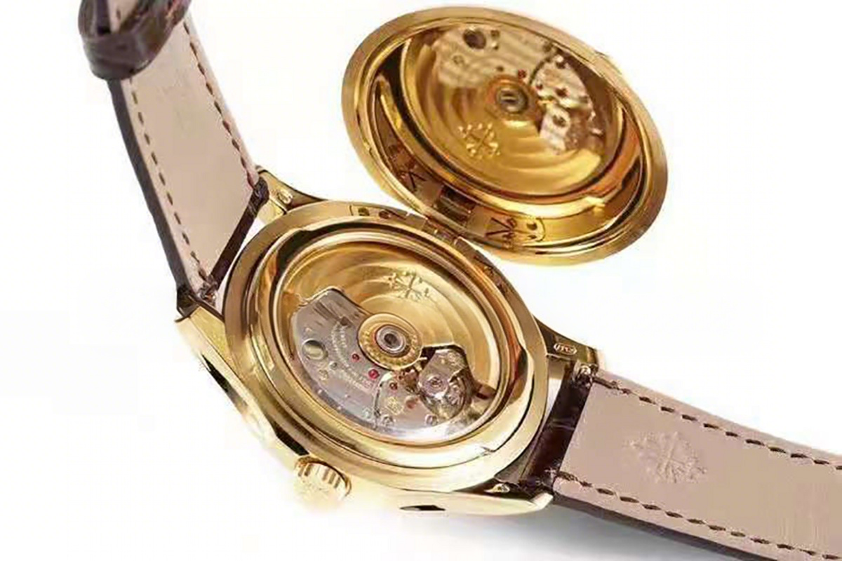 Patek Philippe Calatrava 5227J-001 White Dial in Yellow Gold on Brown Leather Strap-fasswatch