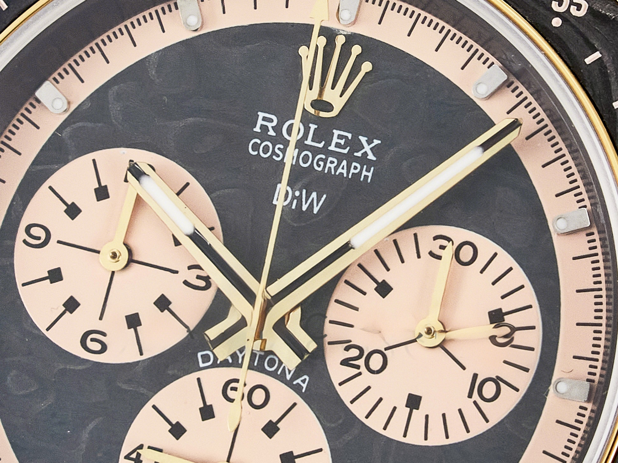 Rolex Daytona DIW Carbon Case DIWF Edition Carbon/Cream Dial on Black Nylon Strap A7750-fasswatch