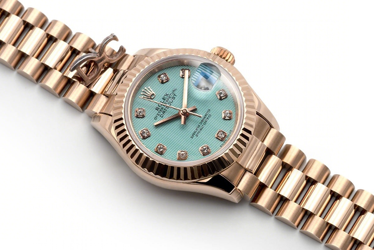Rolex Ladies Datejust 279175 Tiffany Dial with Diamonds Markers in Rose Gold-fasswatch