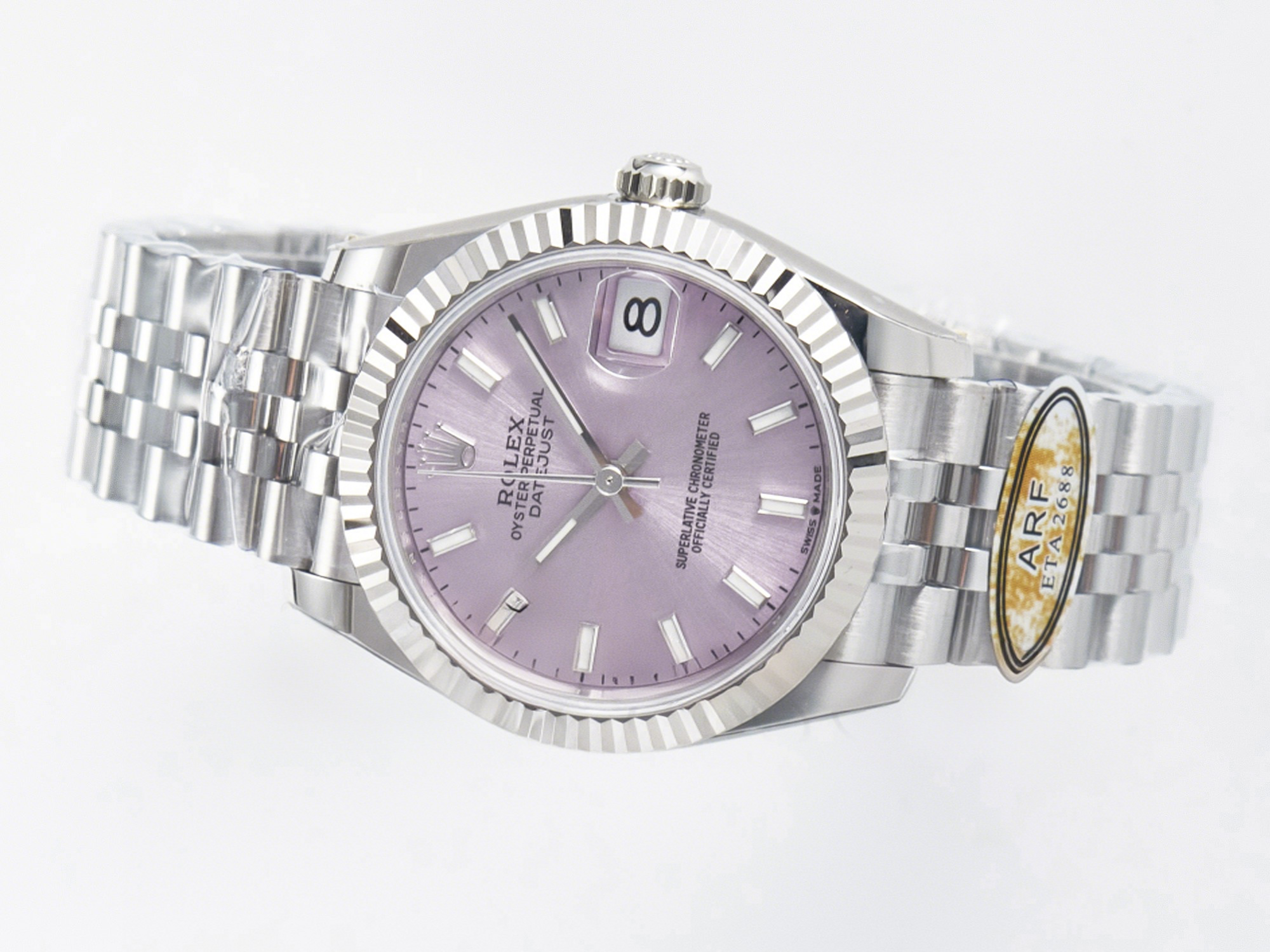 Rolex DateJust 31 278274 ARF 1:1 Best Edition 904L Steel Pink Dial Stick Marker on SS Jubilee Bracelet ETA 2688-fasswatch