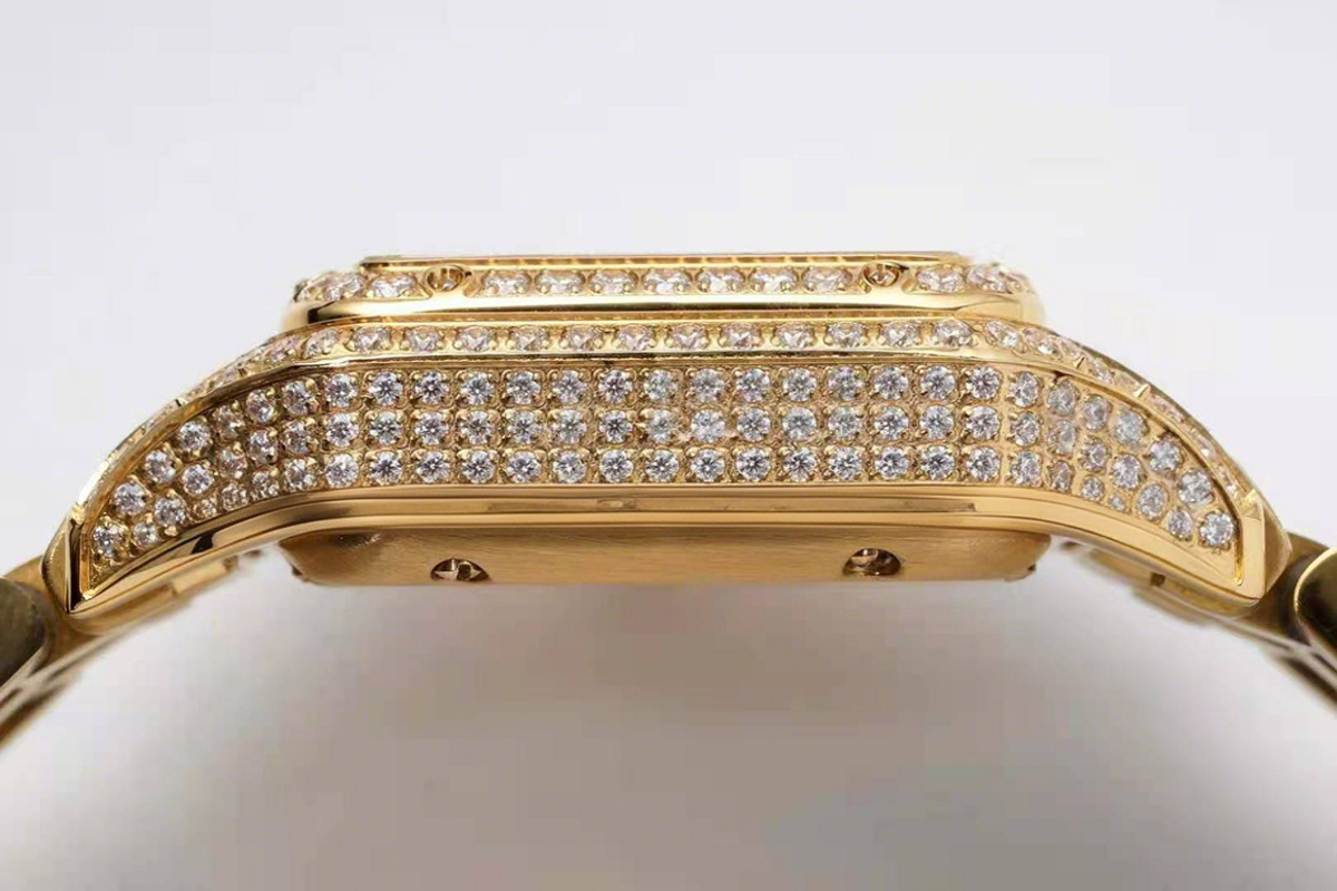 Cartier Panthère De Cartier 28mm White Dial in Yellow Gold with Diamonds-fasswatch