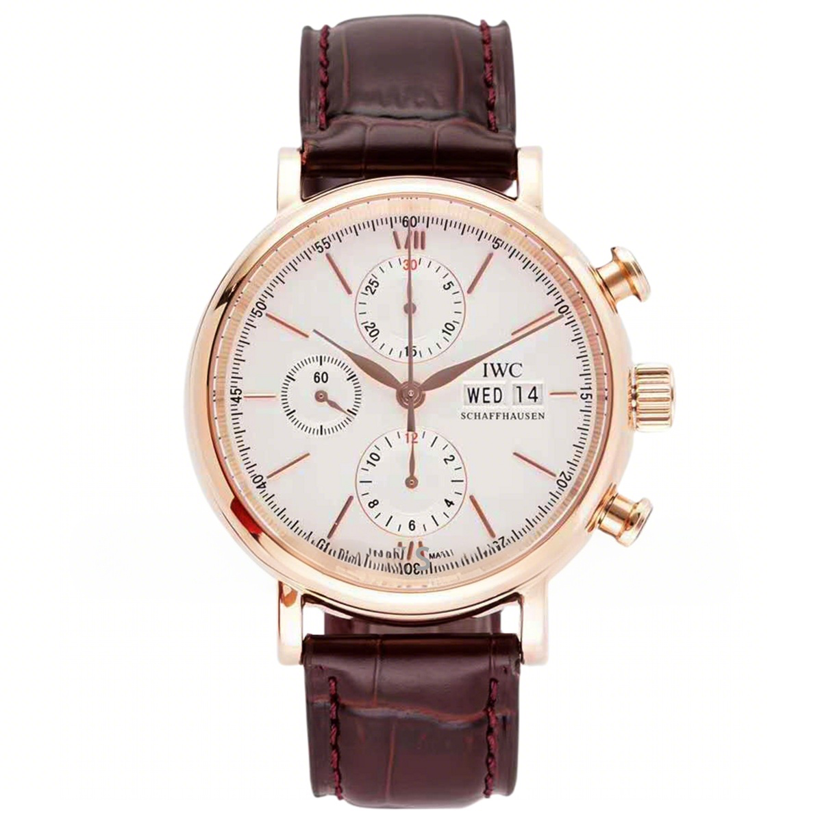 IWC Portofino Chronograph IW391025 Edition “150 Years” White Dial in Rose Gold-fasswatch