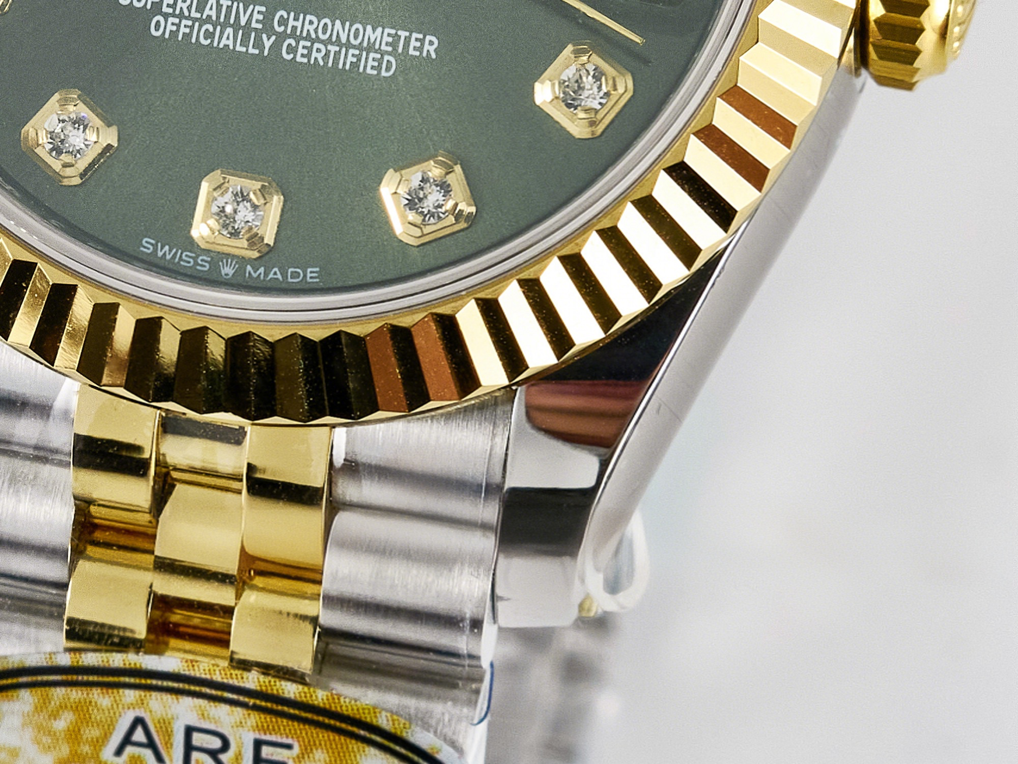Rolex DateJust 31 278383 ARF 1:1 Best Edition 904L Steel Green Diamonds Dial on SS/YG Jubilee Bracelet ETA 2688-fasswatch