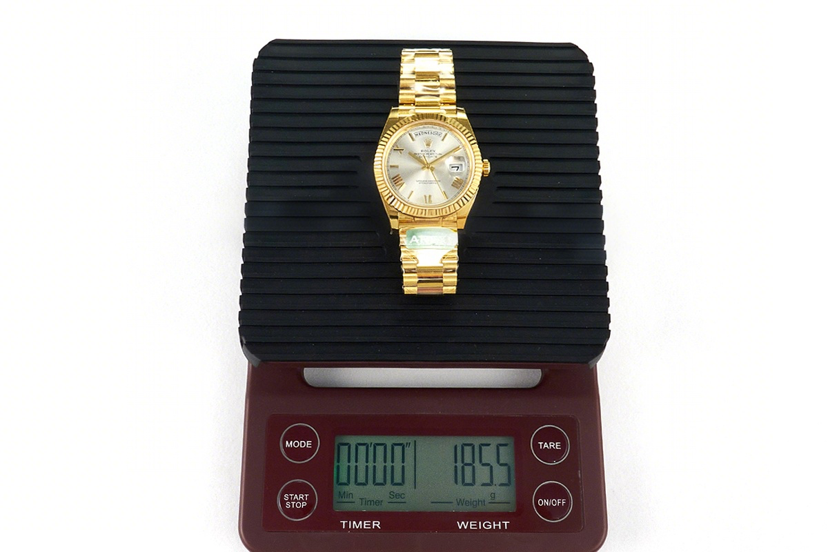 Rolex Daydate 40 228238 Silver Dial with Roman Marker in Yellow Gold (Gain Weight)-fasswatch