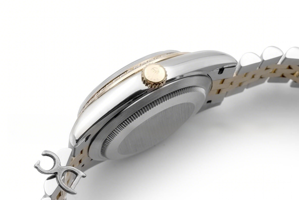 Rolex Datejust 36 126283RBR Black Dial in Yellow Gold and Steel with Diamond Markers-fasswatch