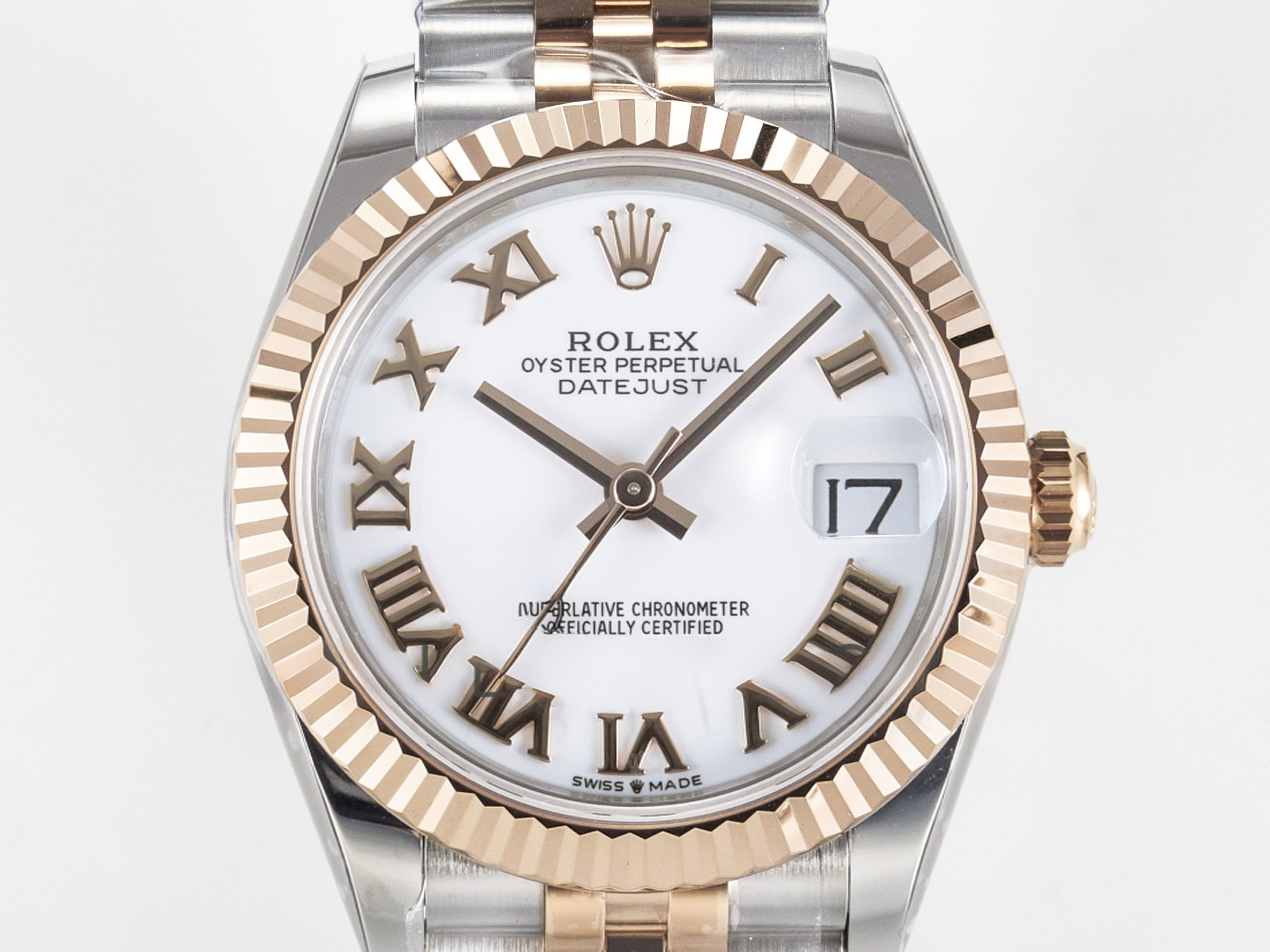 Rolex DateJust 31 278271 ARF 1:1 Best Edition 904L Steel White Roman Dial on SS/RG Jubilee Bracelet ETA 2688-fasswatch