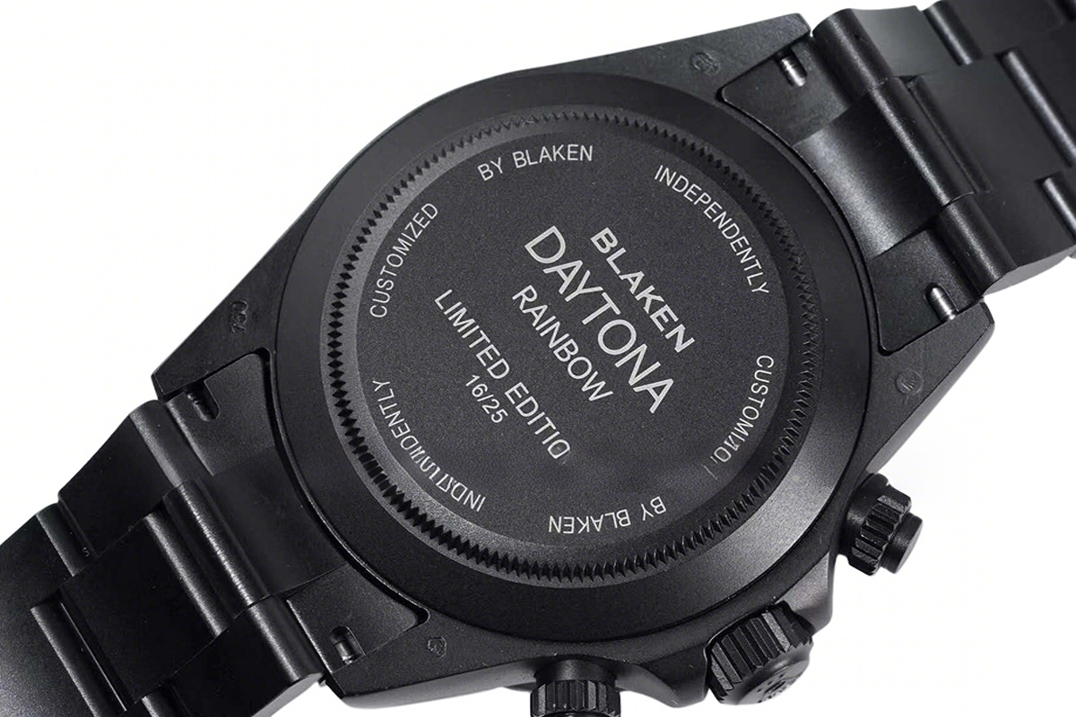Rolex Daytona Blaken Rainbow-fasswatch