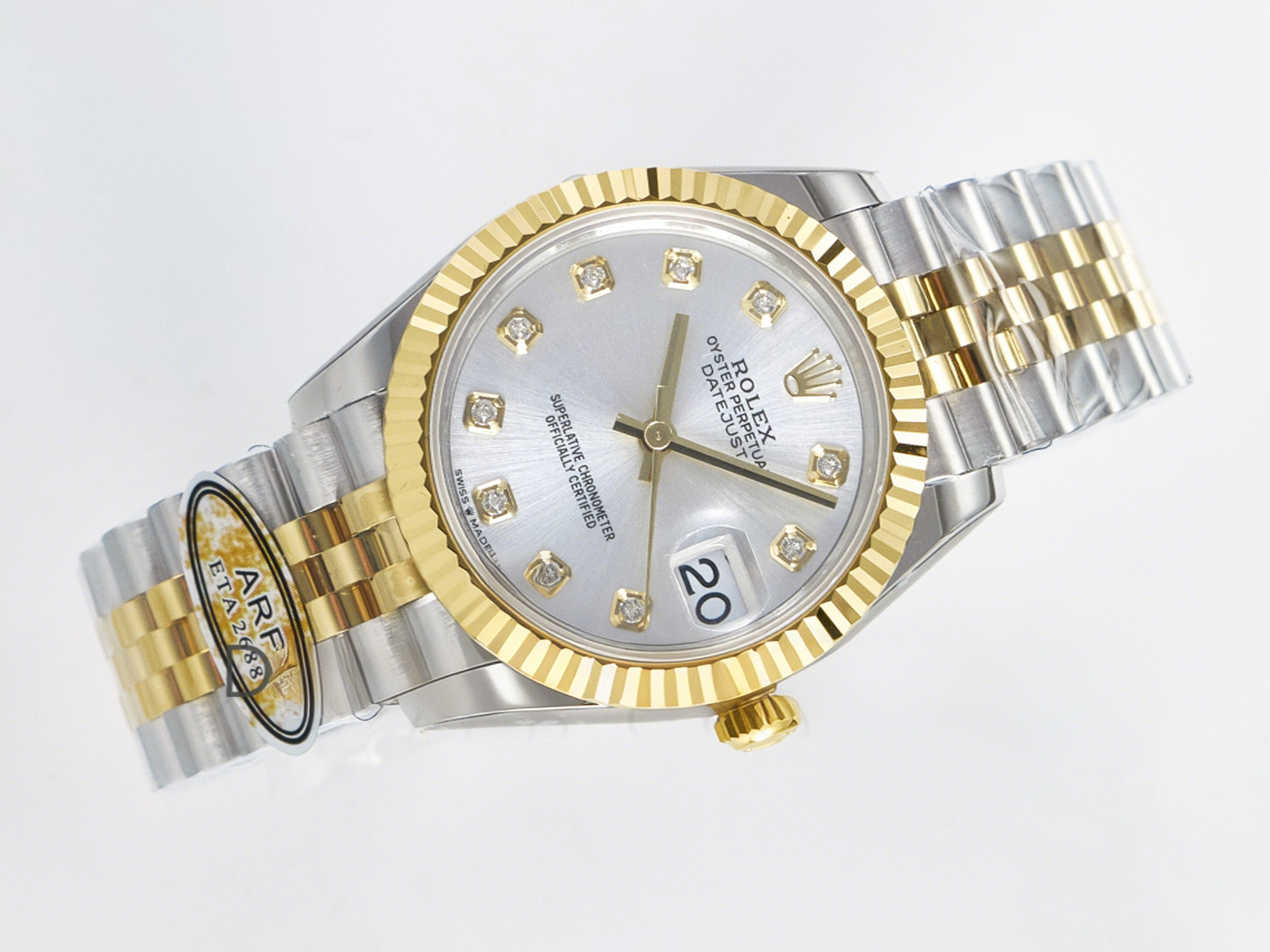Rolex DateJust 31 278273 ARF 1:1 Best Edition 904L Steel Silver Diamonds Dial on SS/YG Jubilee Bracelet ETA 2688-fasswatch