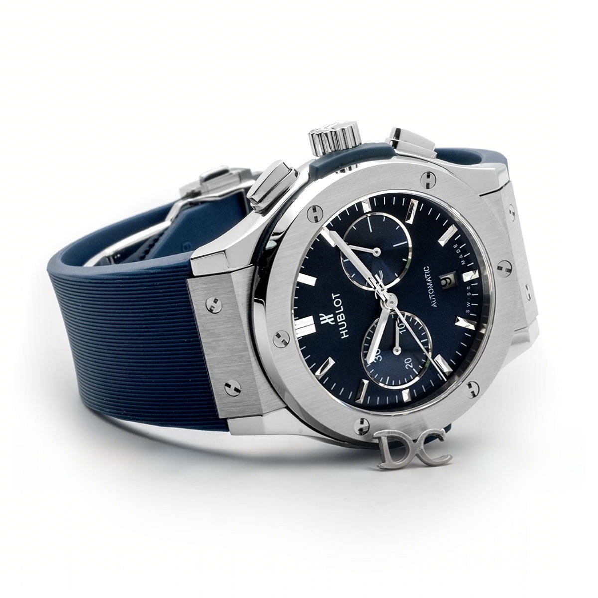 Hublot Classic Fusion Chronograph Blue Dial in Steel-fasswatch