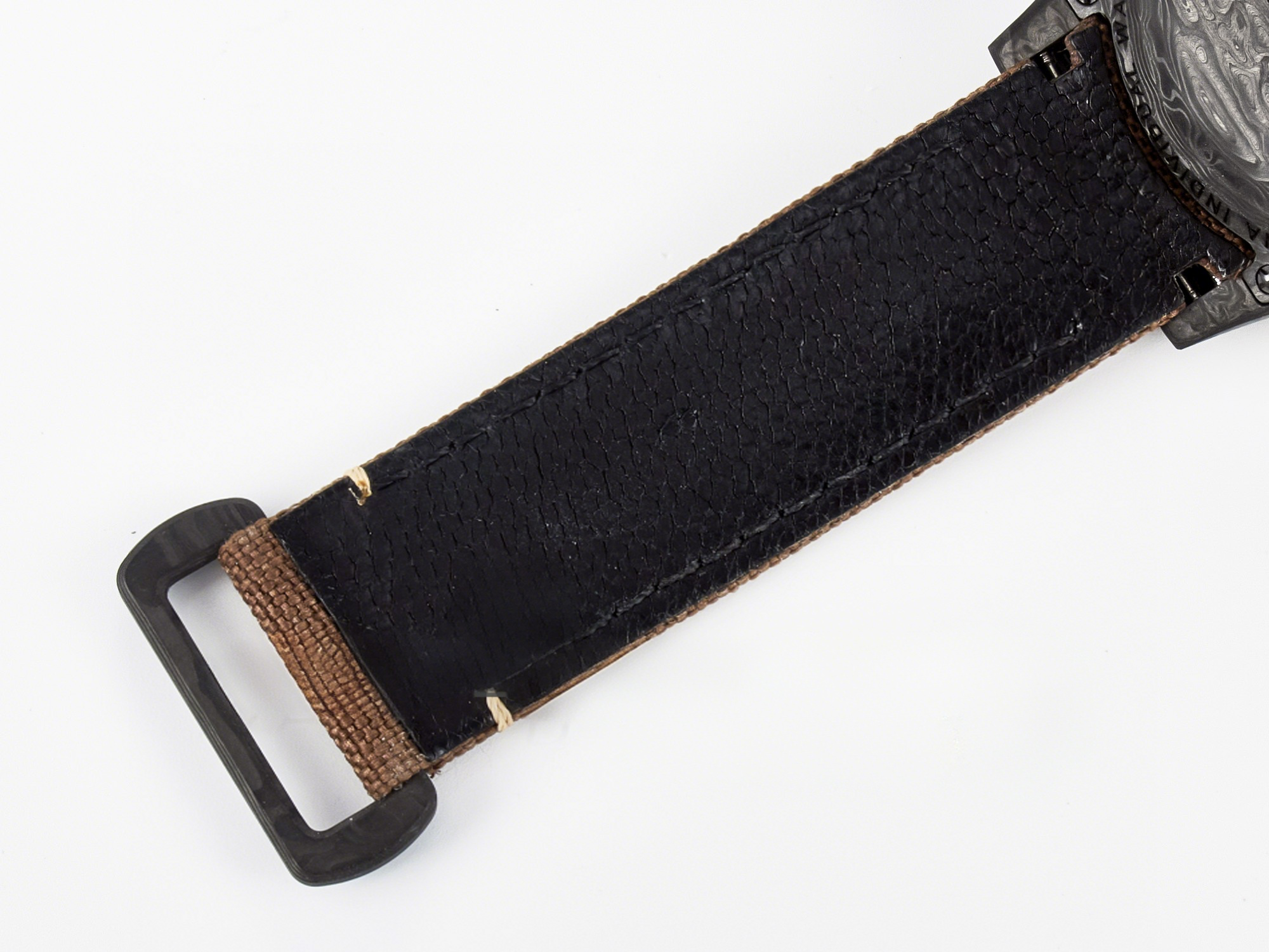 Rolex Daytona DIW Carbon Case and Bezel DIWF Edition Yellow Arabic Dial on Brown Nylon Strap A7750-fasswatch