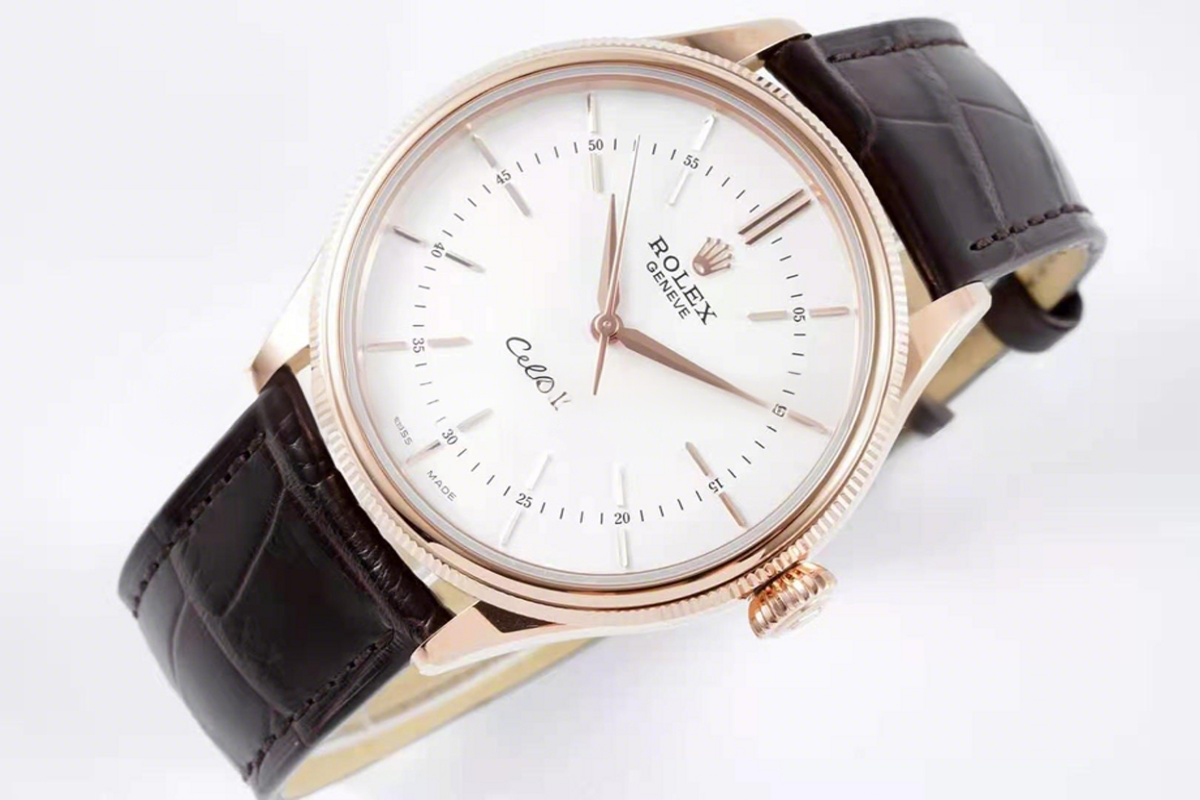 Rolex Cellini Time 50509 White Dial with Stick Marker in Rose Gold-fasswatch
