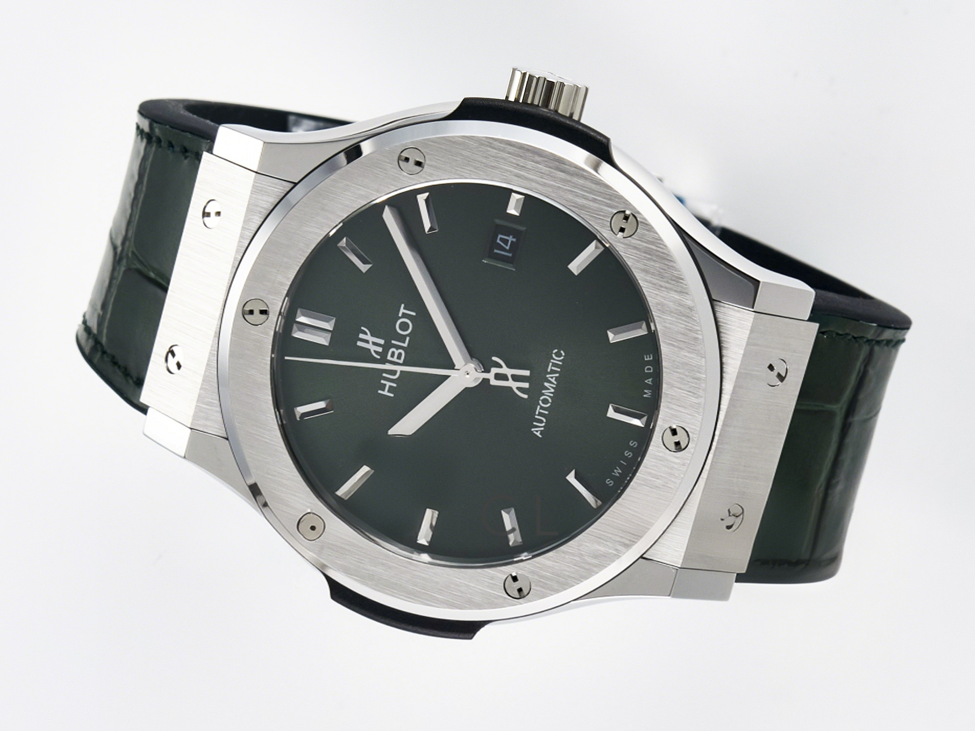 Hublot Classic Fusion Bang 42mm HBF 1:1 Best Edition Green Dial on Green Leather Strap A2892-fasswatch