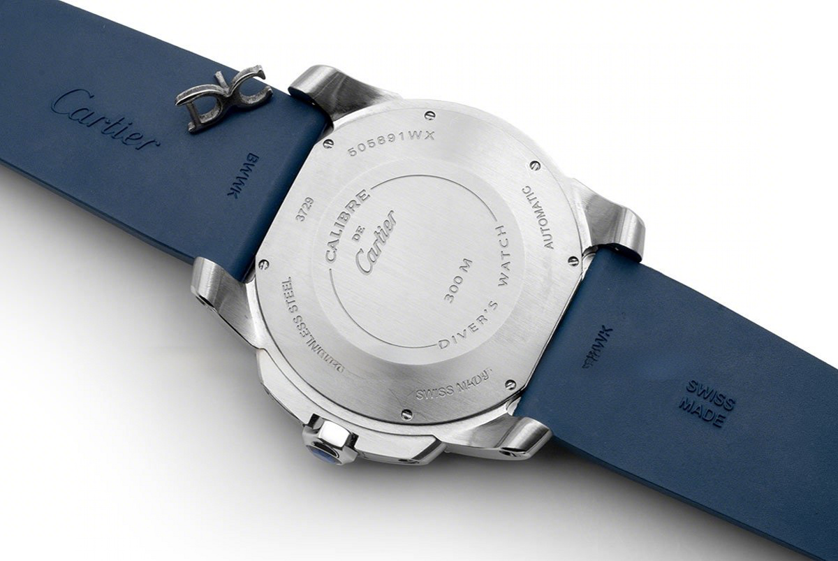 Calibre de Cartier Diver White Dial in Steel on Blue Bezel-fasswatch