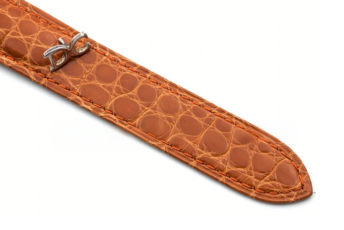 Cartier Ballon Bleu de Cartier 36mm White Dial in Steel on Orange Leather Strap-fasswatch