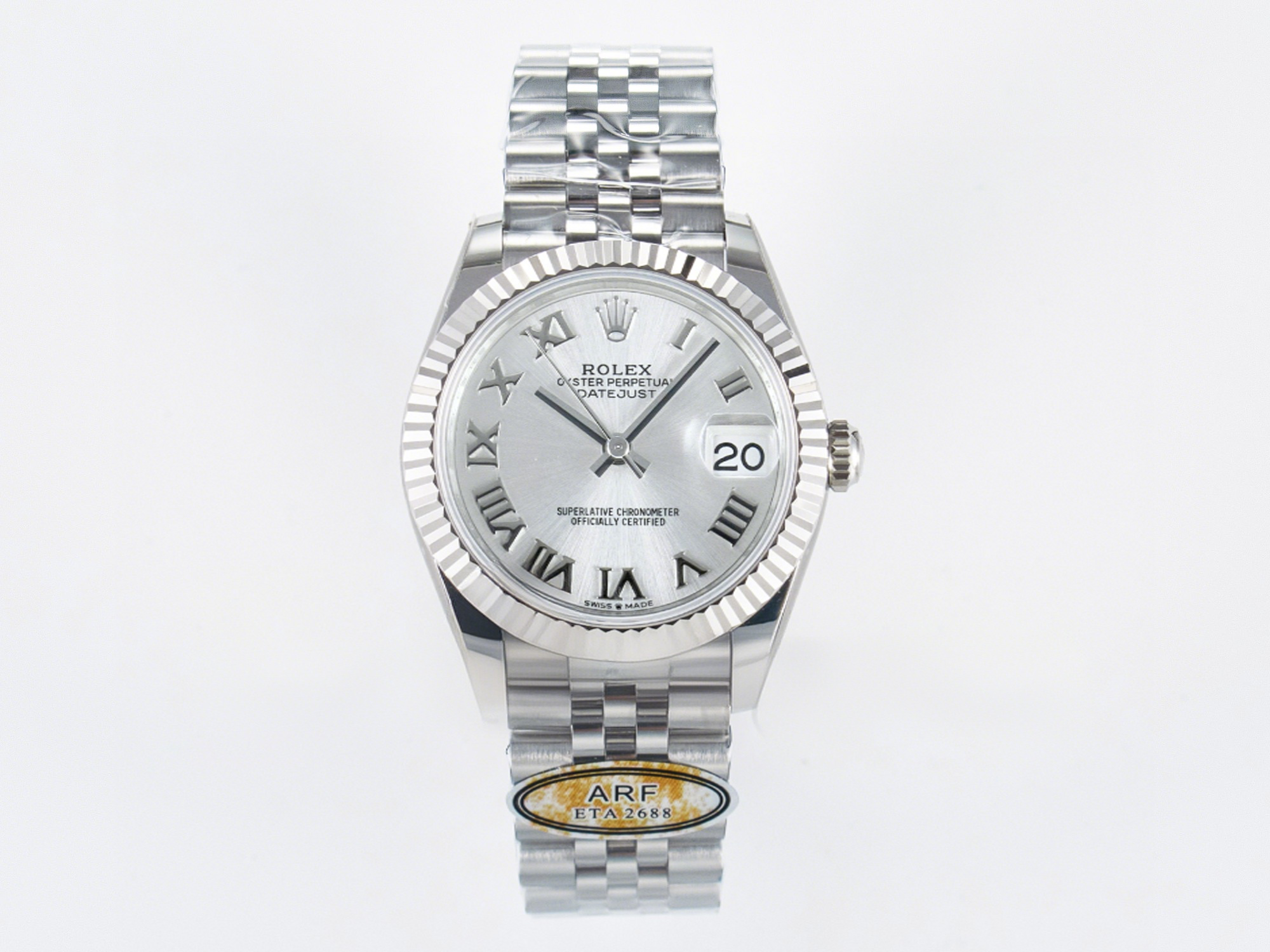Rolex DateJust 31 278274 ARF 1:1 Best Edition 904L Steel Silver Roman Diamonds Dial on SS Jubilee Bracelet ETA 2688-fasswatch