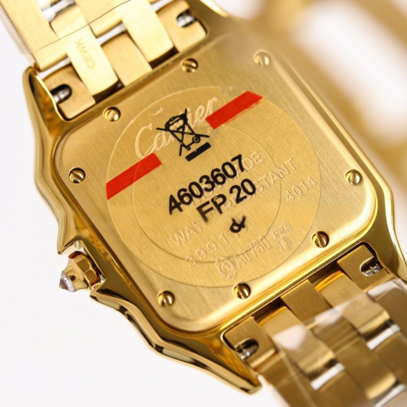 Cartier Panthère De Cartier 27mm White Dial in Yellow Gold with Diamond Bezel-fasswatch