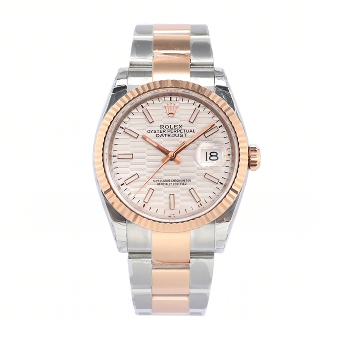 Rolex Datejust 36 126231 Silver Motif Dial in Steel/Rose Gold in Oyster Bracelet-fasswatch