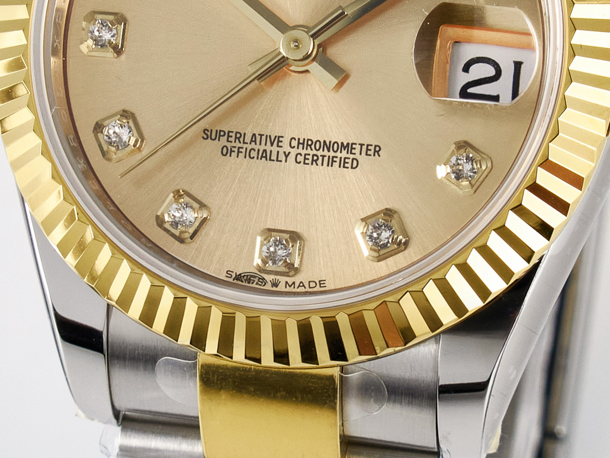 Rolex DateJust 31 278273 ARF 1:1 Best Edition 904L Steel YG Diamonds Dial on SS/YG Oyster Bracelet ETA 2688-fasswatch