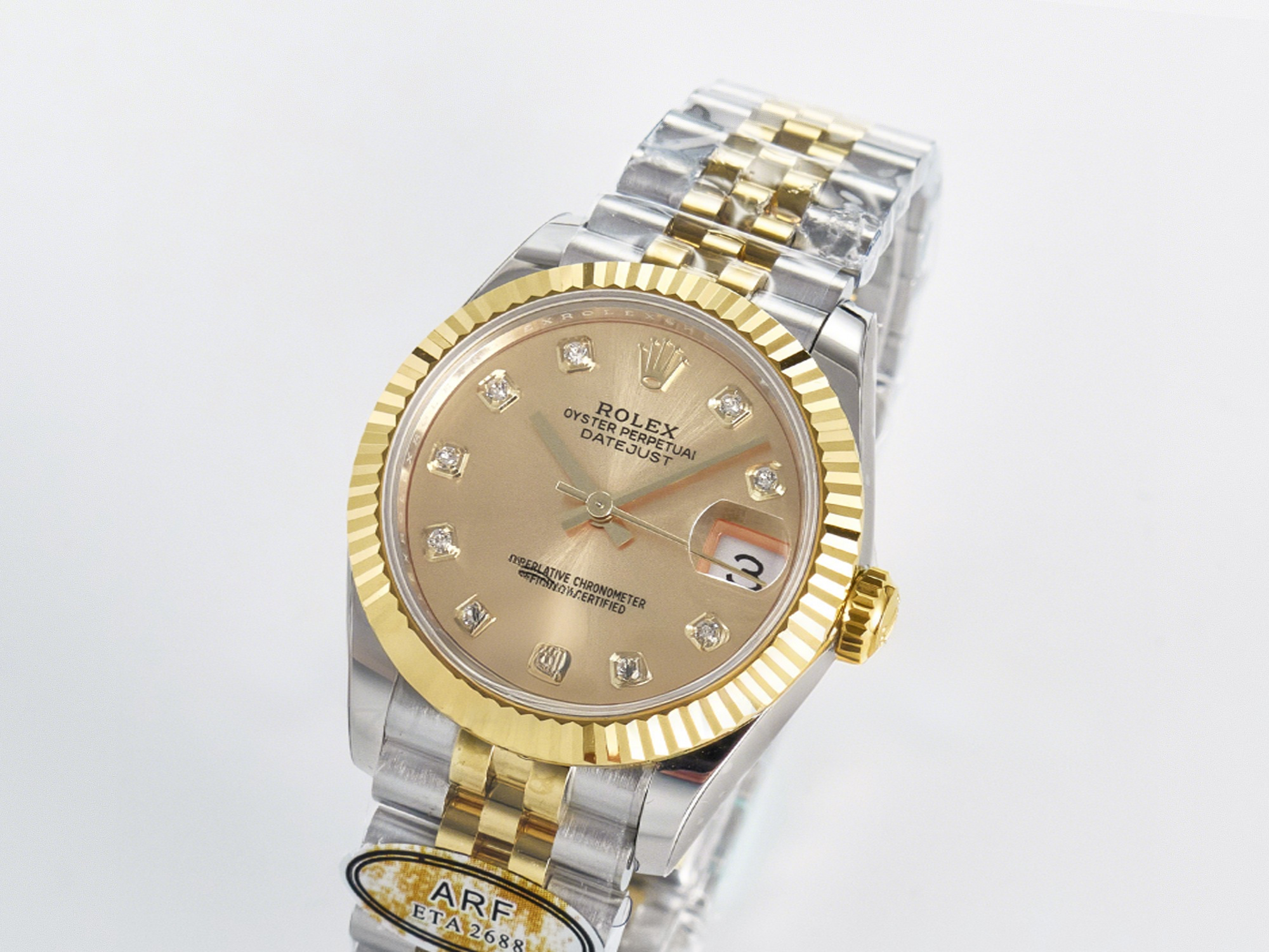 Rolex DateJust 31 278273 ARF 1:1 Best Edition 904L Steel YG Diamonds Dial on SS/YG Jubilee Bracelet ETA 2688-fasswatch