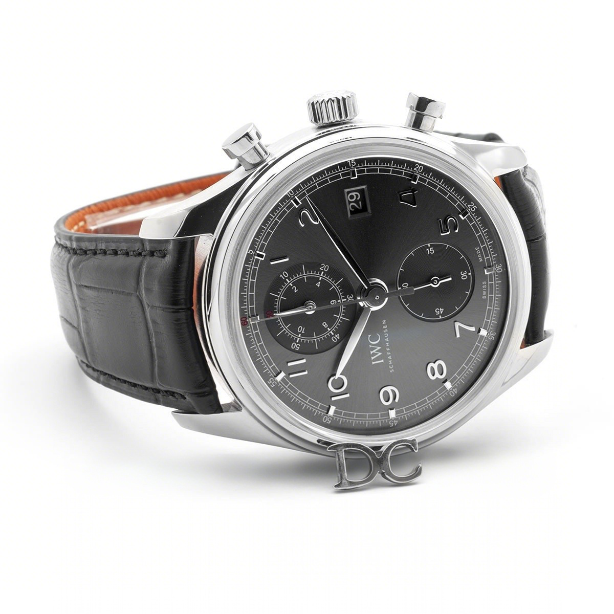 IWC Portuguese Automatic Chronograph Grey Dial in Steel-fasswatch