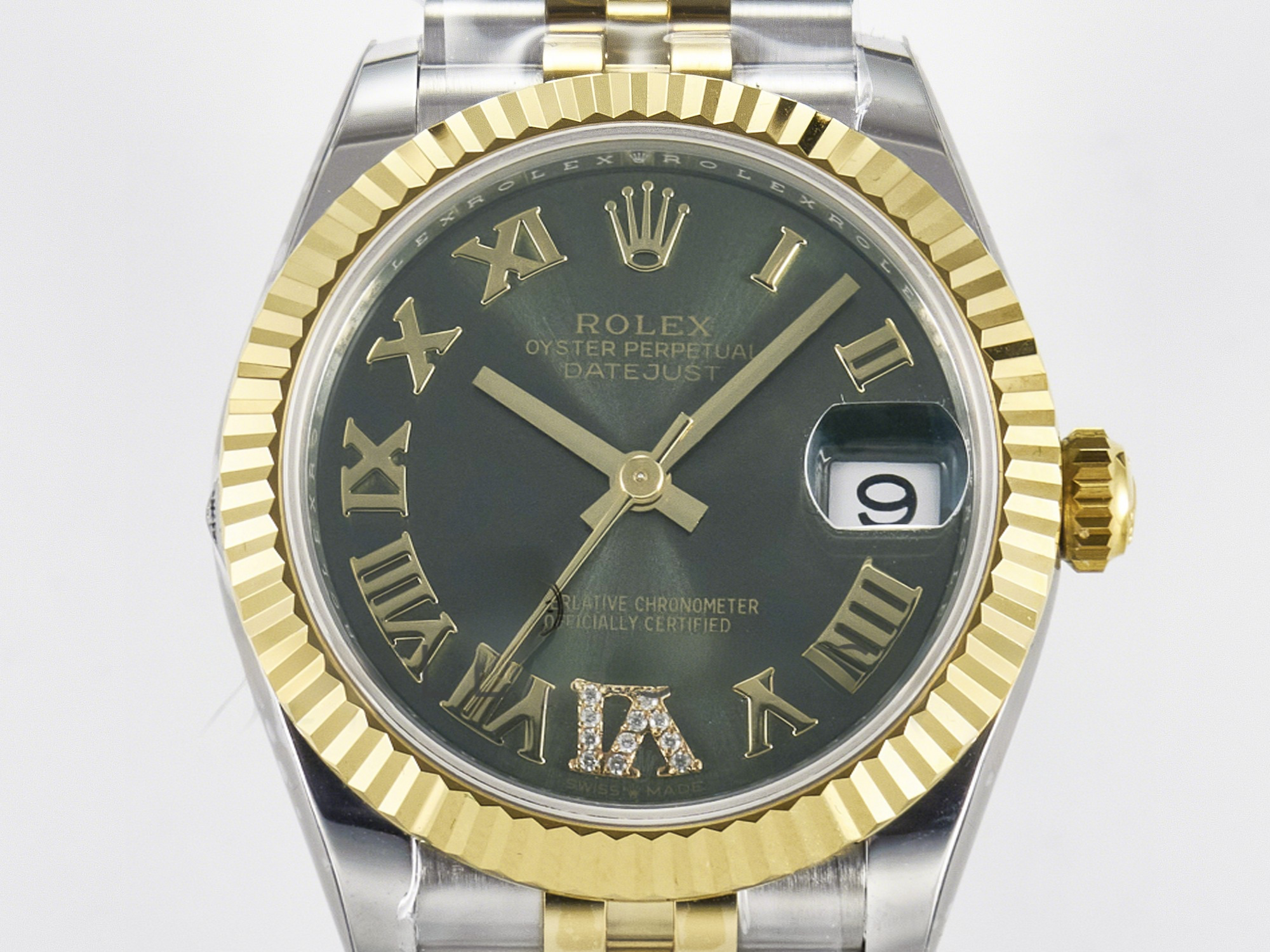 Rolex DateJust 31 278273 ARF 1:1 Best Edition 904L Steel Green Roman Diamonds Dial on SS/YG Jubilee Bracelet ETA 2688-fasswatch