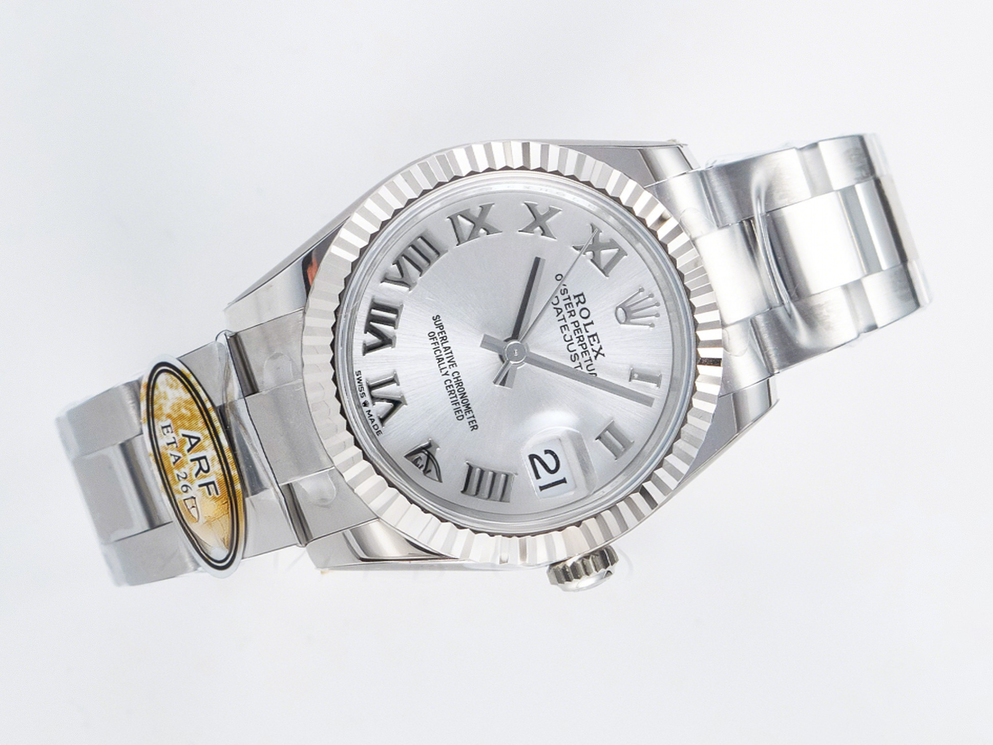 Rolex DateJust 31 278274 ARF 1:1 Best Edition 904L Steel Silver Roman Diamonds Dial on SS Oyster Bracelet ETA 2688-fasswatch