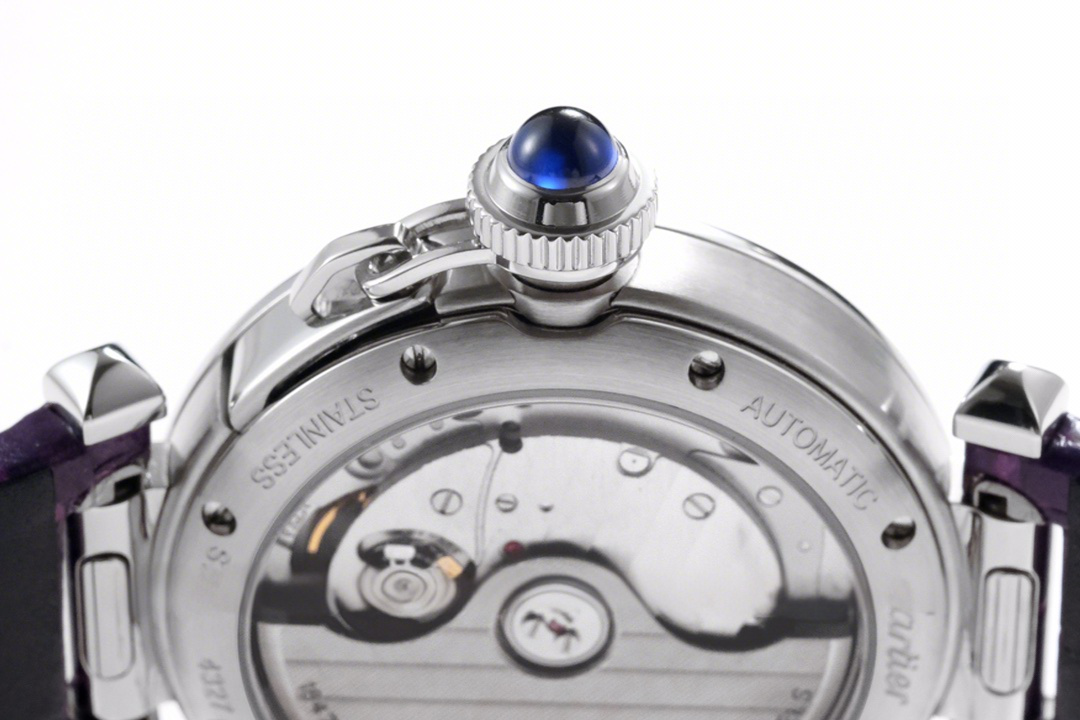 Cartier Pasha de Cartier 35mm in Violet Leather Strap-fasswatch