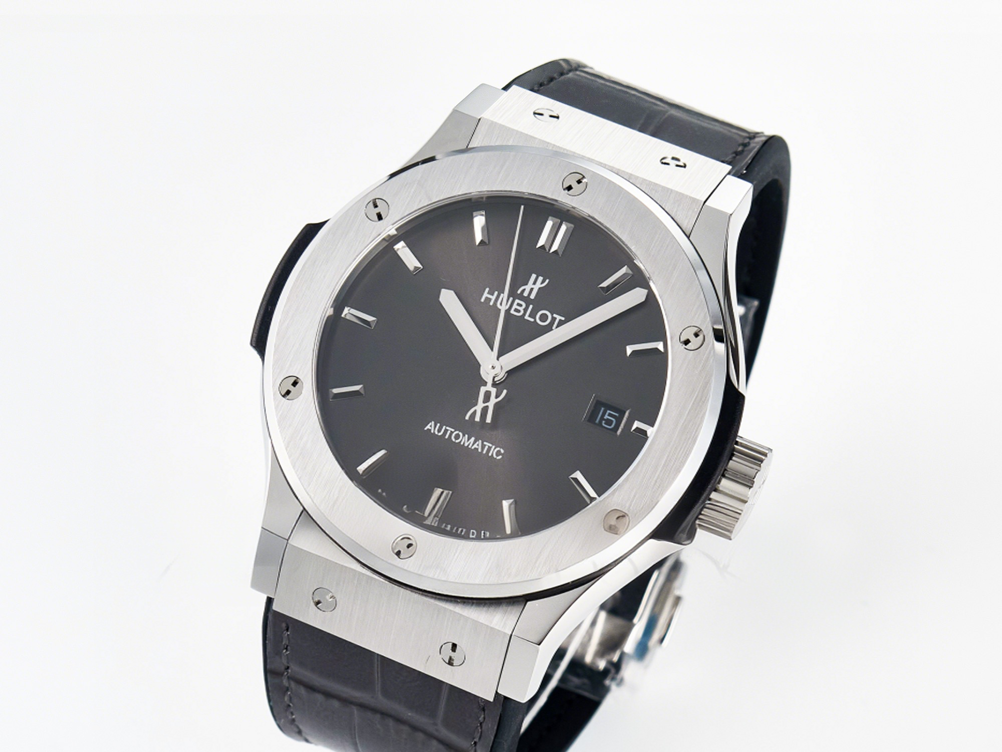 Hublot Classic Fusion Bang 42mm HBF 1:1 Best Edition Gray Dial on Gray Leather Strap A2892-fasswatch
