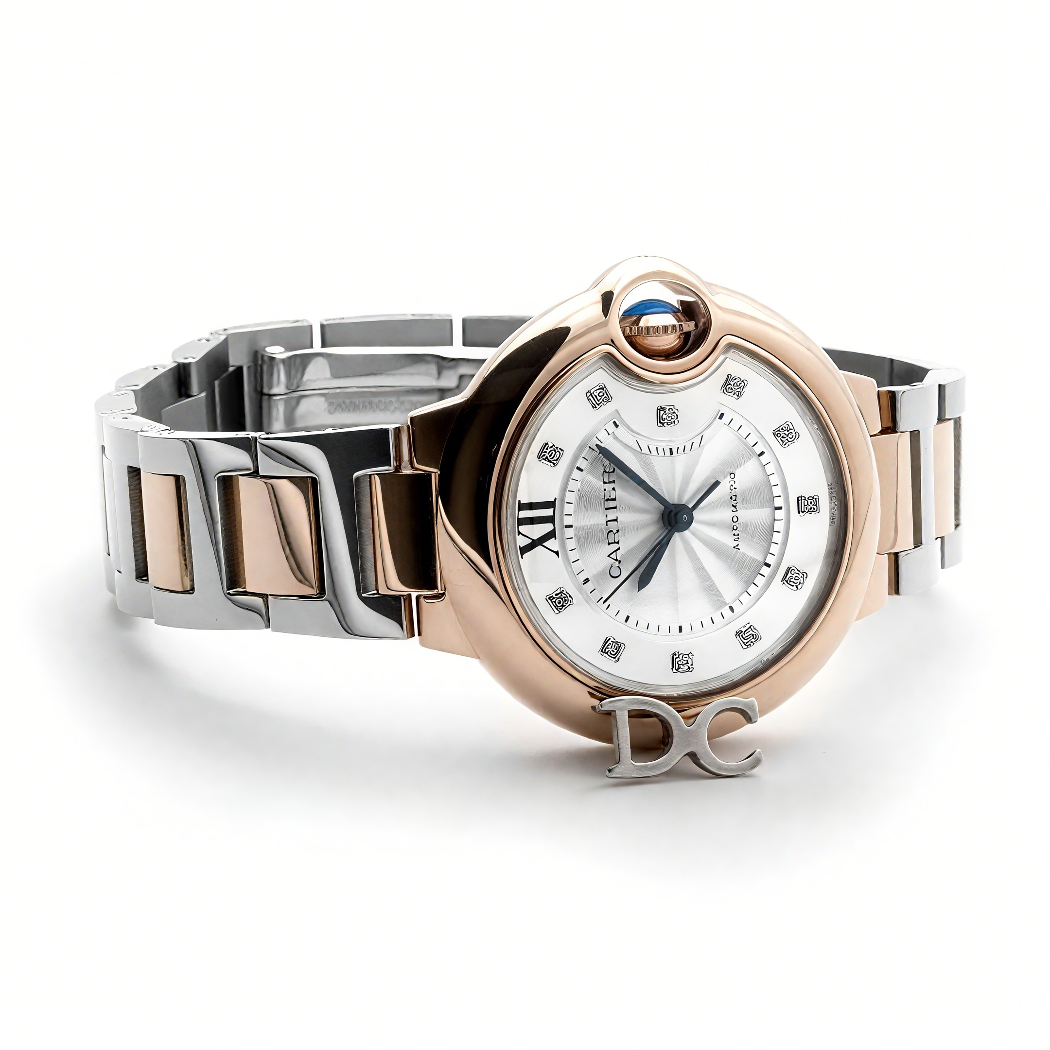 Cartier Ballon Bleu De Cartier 28mm White Dial in Pink Gold/Steel-fasswatch