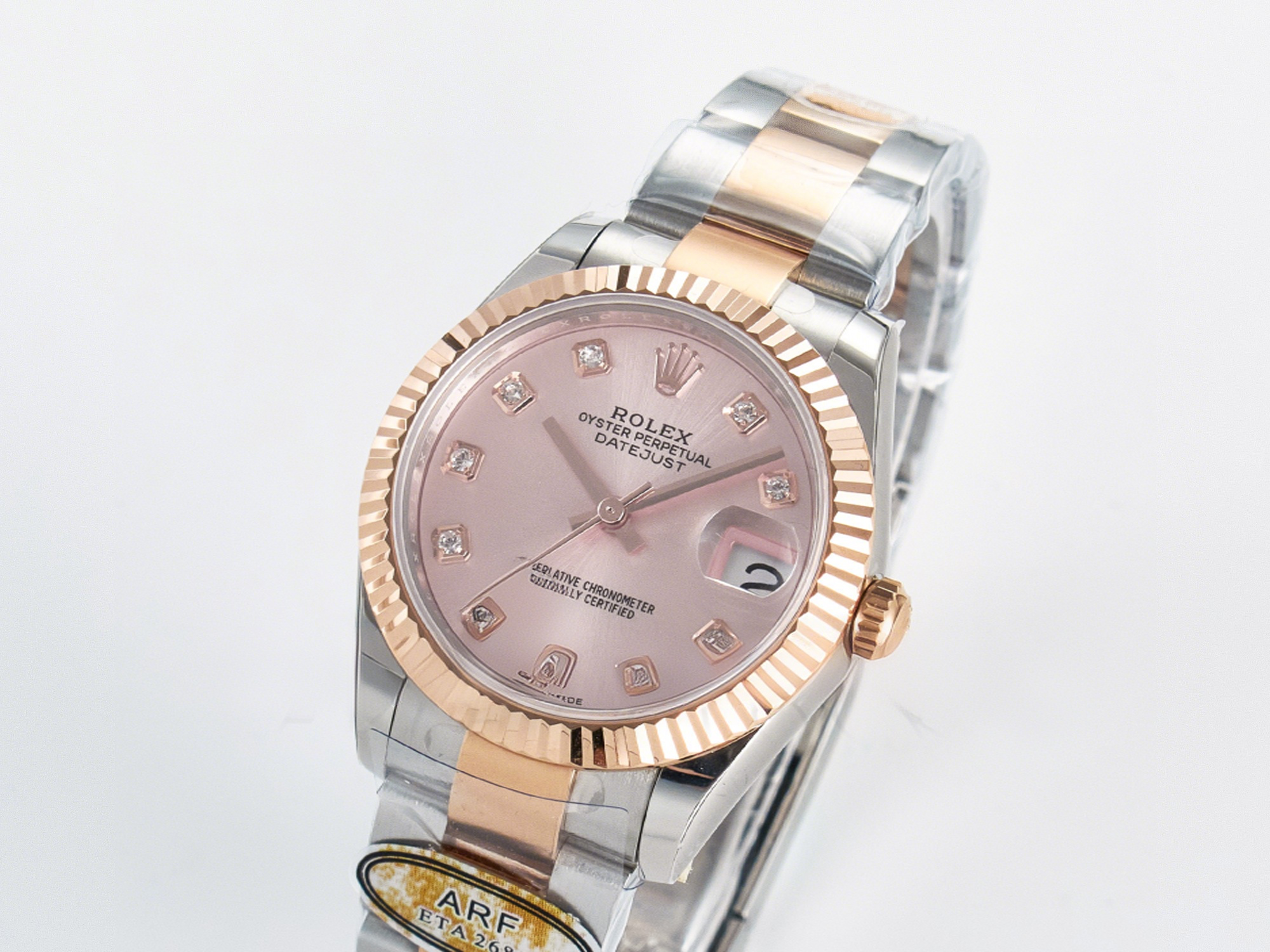 Rolex DateJust 31 278271 ARF 1:1 Best Edition 904L Steel RG Diamonds Dial on SS/RG Oyster Bracelet ETA 2688-fasswatch