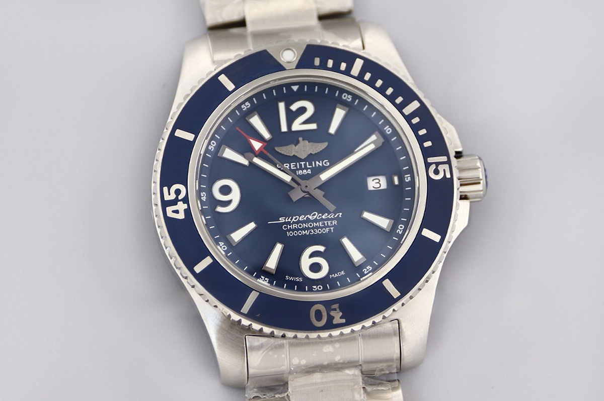 Breitling Superocean Automatic 44mm in Blue Dial on Blue Bezel Ref: A17366D81C1A1-fasswatch