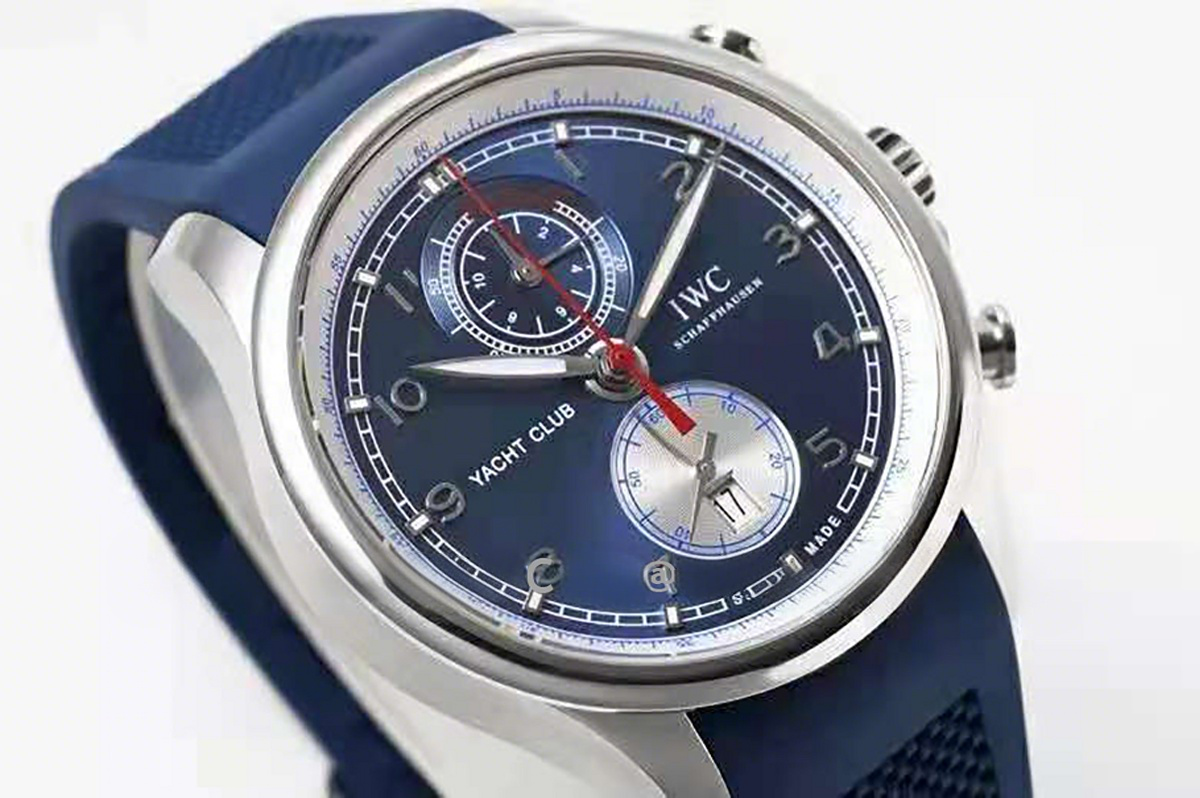 IWC Portugieser Yacht Club Chronograph Edition ”Orlebar Brown” IW390704 Blue Dial in Steel-fasswatch