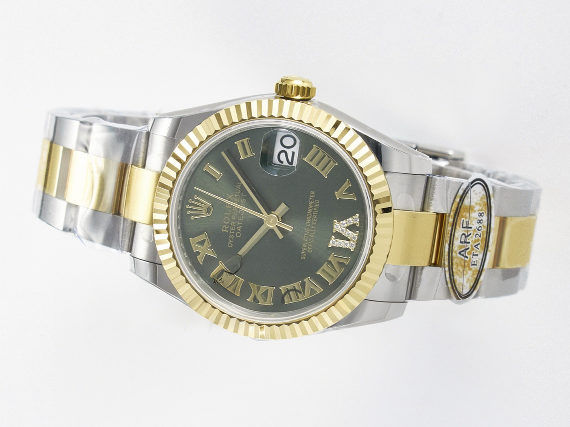 Rolex DateJust 31 278273 ARF 1:1 Best Edition 904L Steel Green Roman Diamonds Dial on SS/YG Oyster Bracelet ETA 2688-fasswatch