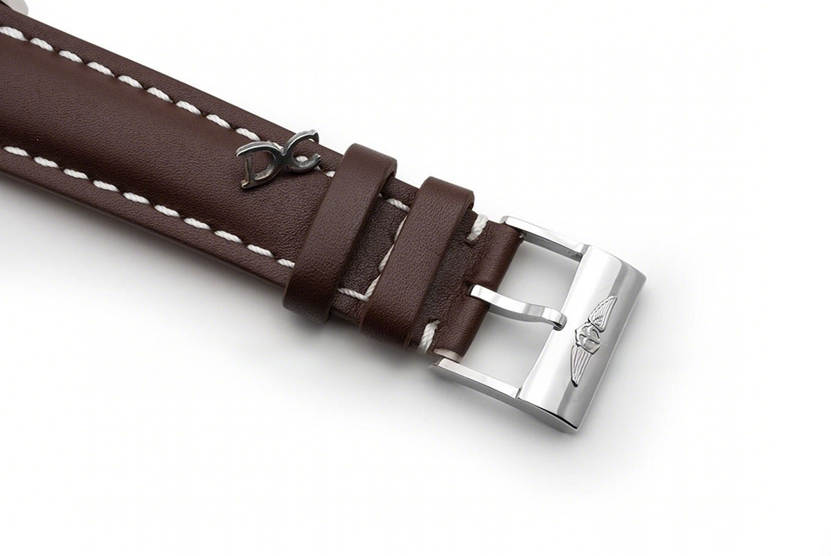 Breitling Transoccean Day & Date Silver Dial in Steel on Leather Strap-fasswatch