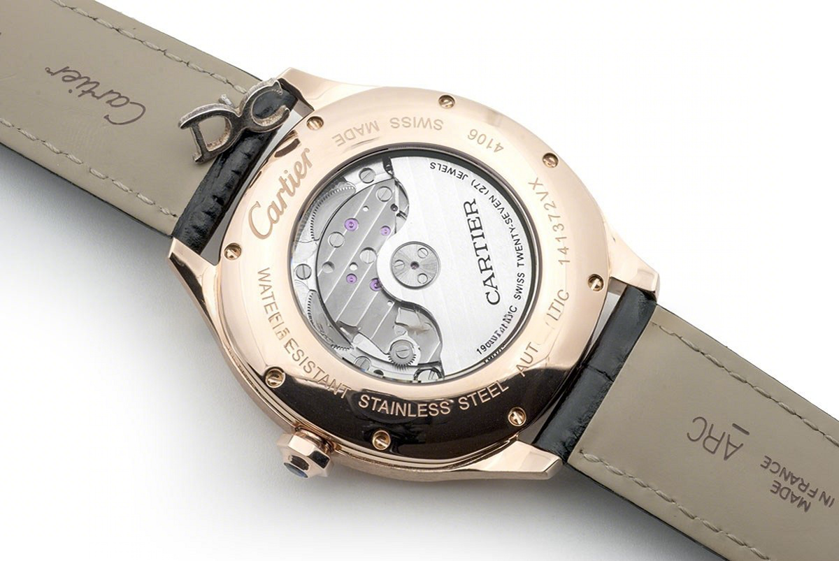 Cartier Drive de Cartier Black Dial in Rose Gold on Black Leather Strap-fasswatch