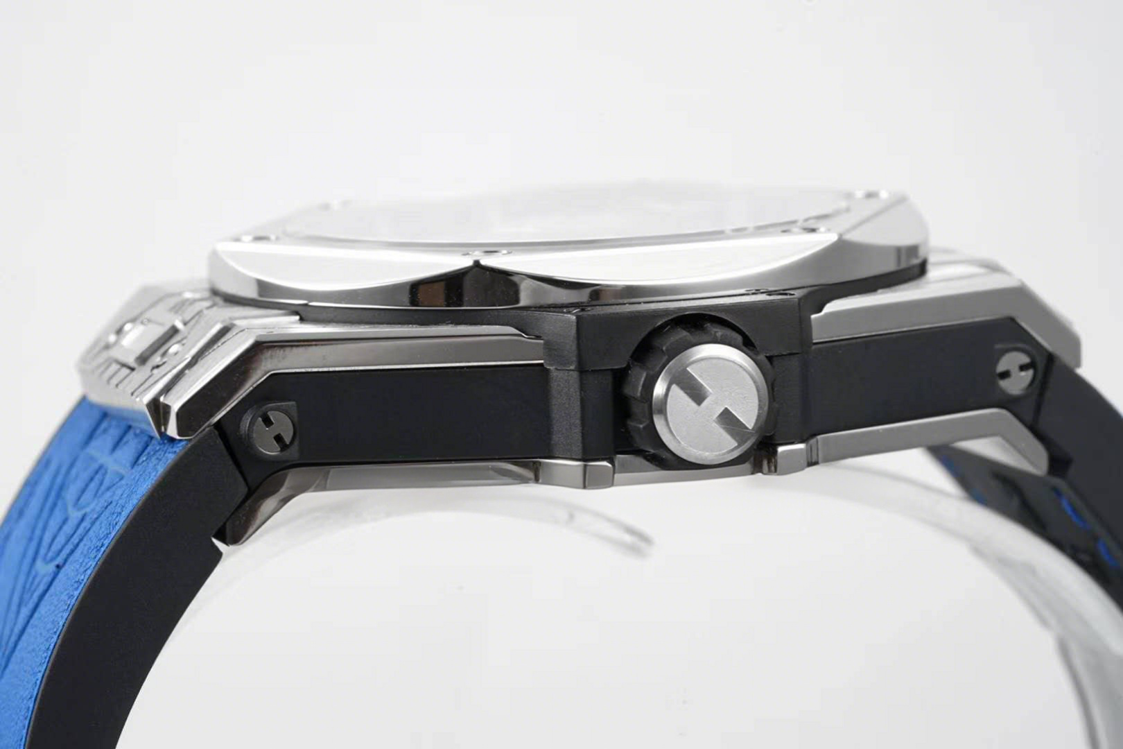 Hublot Big Bang Unico Sang Bleu in Steel on Blue Leather Strap-fasswatch