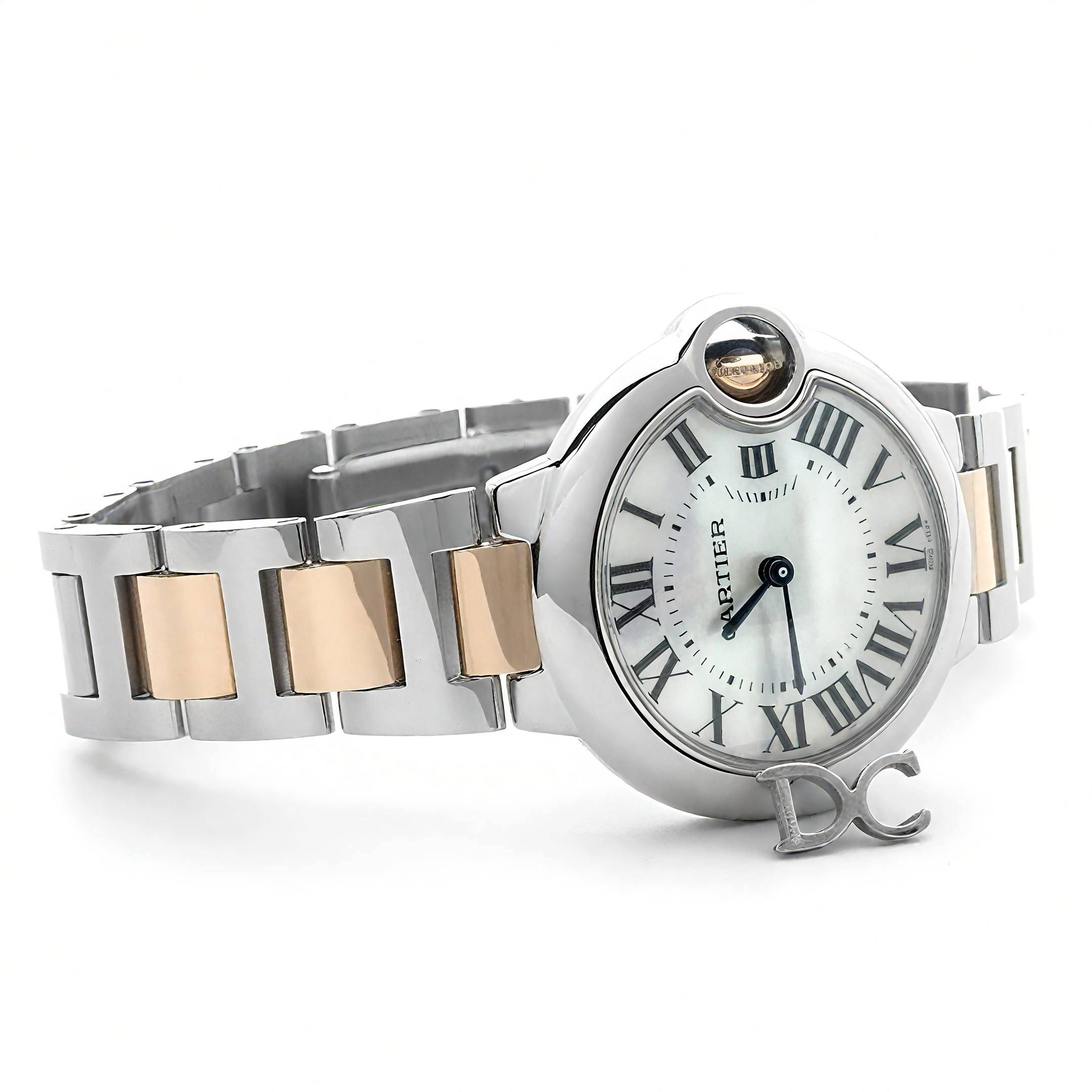 Ballon Bleu de Cartier 33mm Mother of Pearl Dial in Steel and Gold-fasswatch