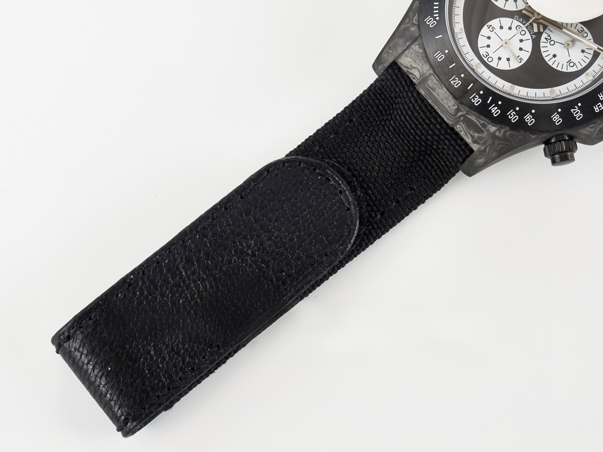 Rolex Daytona DIW Black Carbon DIWF 1:1 Best Edition Black/White Dial on Black Nylon Strap SH4130-fasswatch