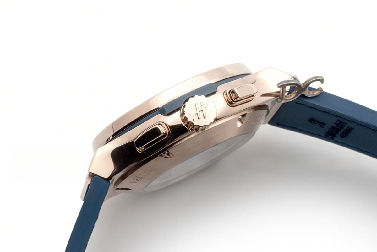 Hublot Classic Fusion Chronograph Blue Dial in Rose Gold-fasswatch