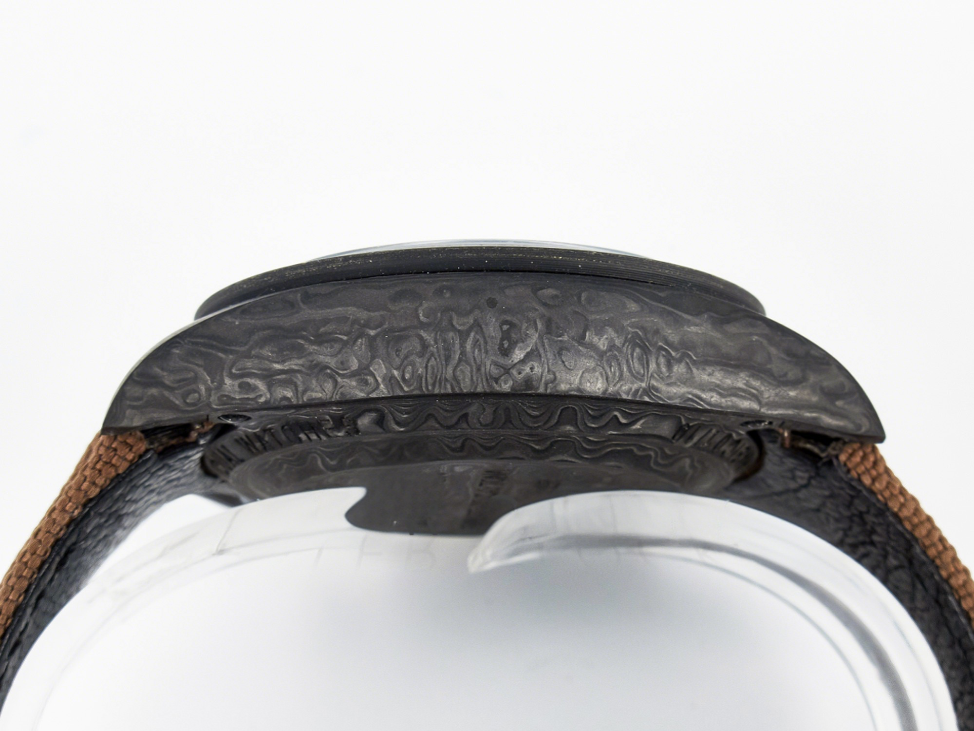 Rolex Daytona DIW Carbon Case and Bezel DIWF Edition Yellow Arabic Dial on Brown Nylon Strap A7750-fasswatch