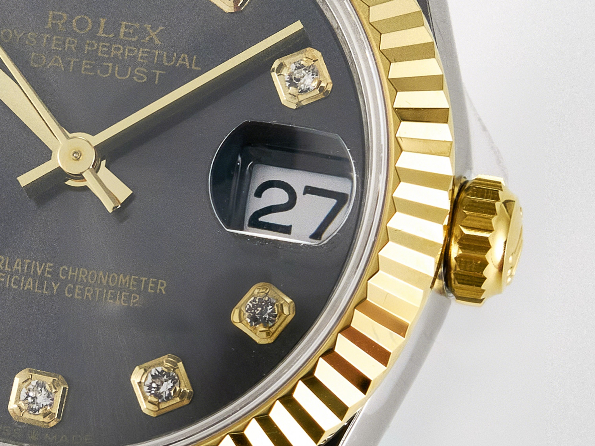 Rolex DateJust 31 278273 ARF 1:1 Best Edition 904L Steel Gray Diamonds Dial on SS/YG Jubilee Bracelet ETA 2688-fasswatch