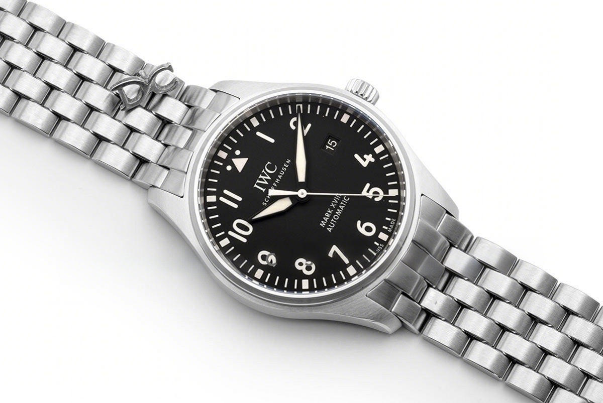 IWC Pilot’s Watch Mark XVIII IW327015 Black Dial on Steel Bracelet-fasswatch