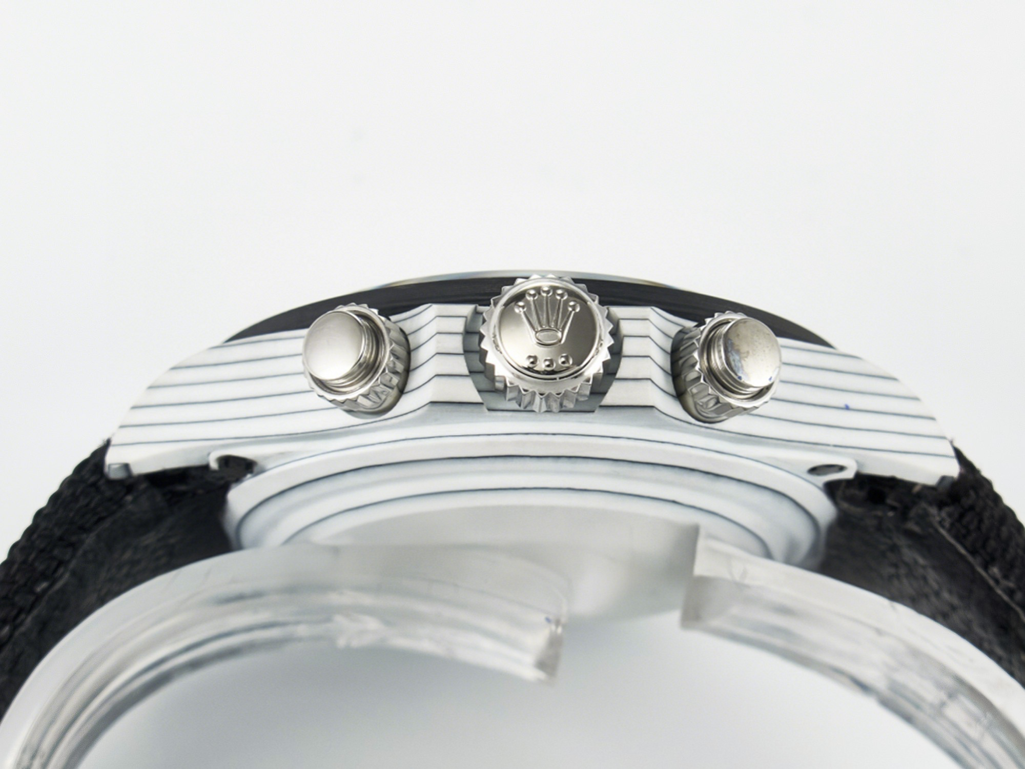 Rolex Daytona DIW White Carbon Case N6F Edition Black/White Dial on Black Nylon Strap A4130-fasswatch