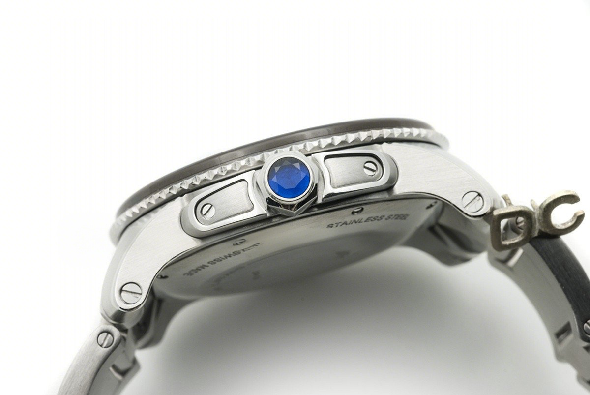 Calibre de Cartier Diver Black Dial in Steel Bracelet-fasswatch