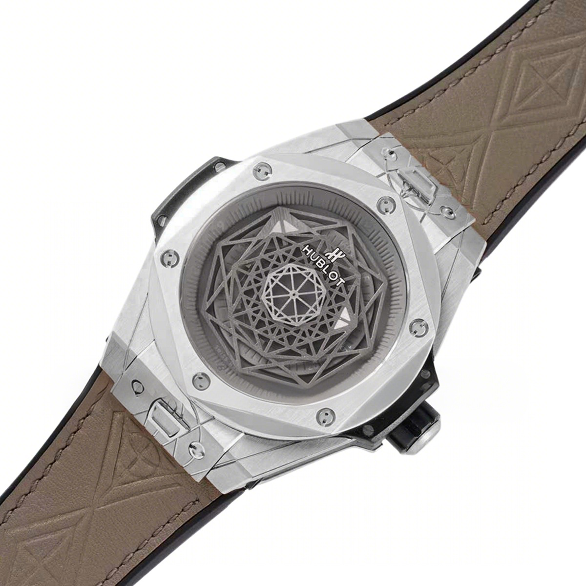 Hublot Big Bang Unico Sang Bleu in Steel on Brown Leather Strap-fasswatch