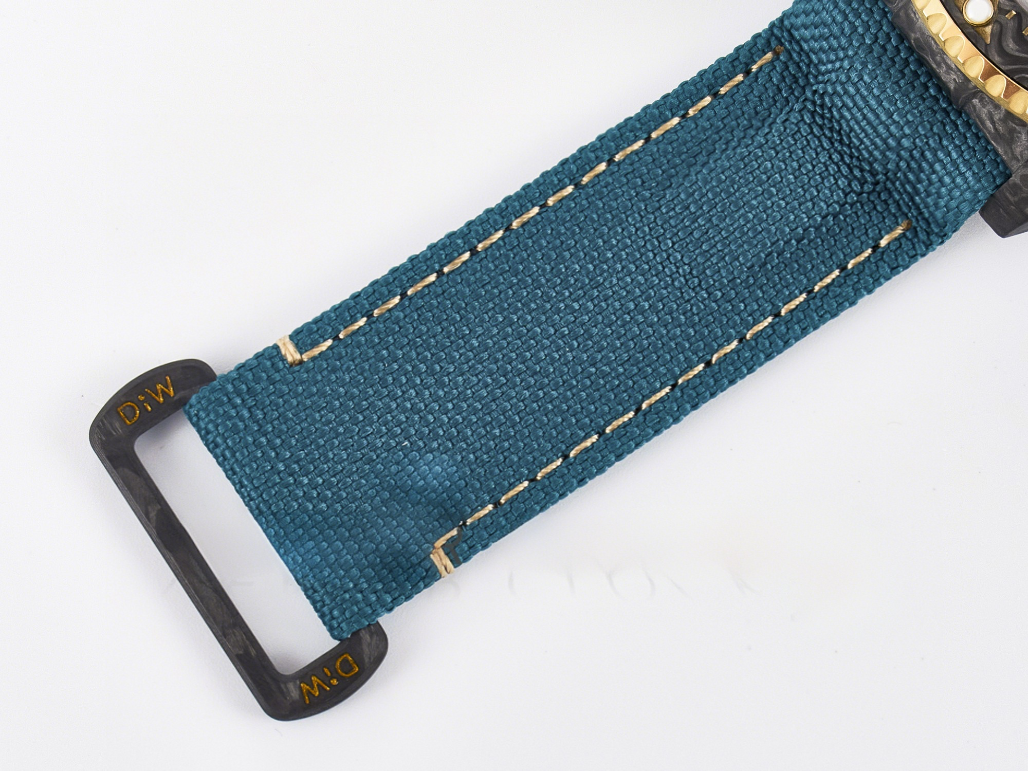 Rolex Sea Dweller 43mm Carbon DIWF Best Edition Black Dial YG Bezel on Blue Nylon Strap A2824-fasswatch