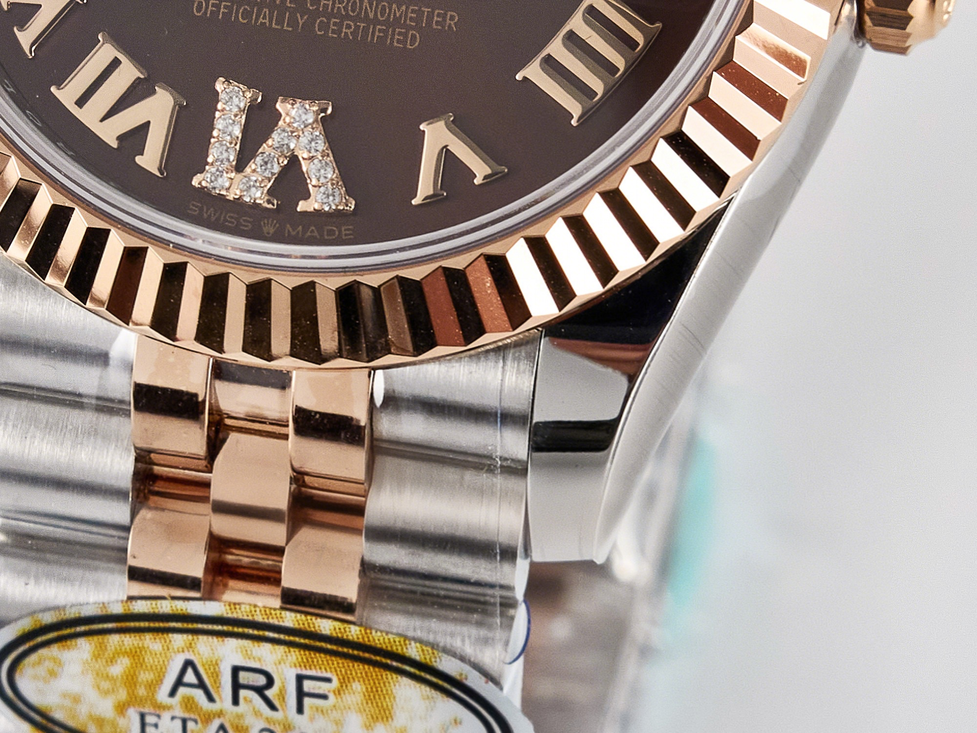 Rolex DateJust 31 278271 ARF 1:1 Best Edition 904L Steel Purple Roman Diamonds Dial on SS/RG Jubilee Bracelet ETA 2688-fasswatch