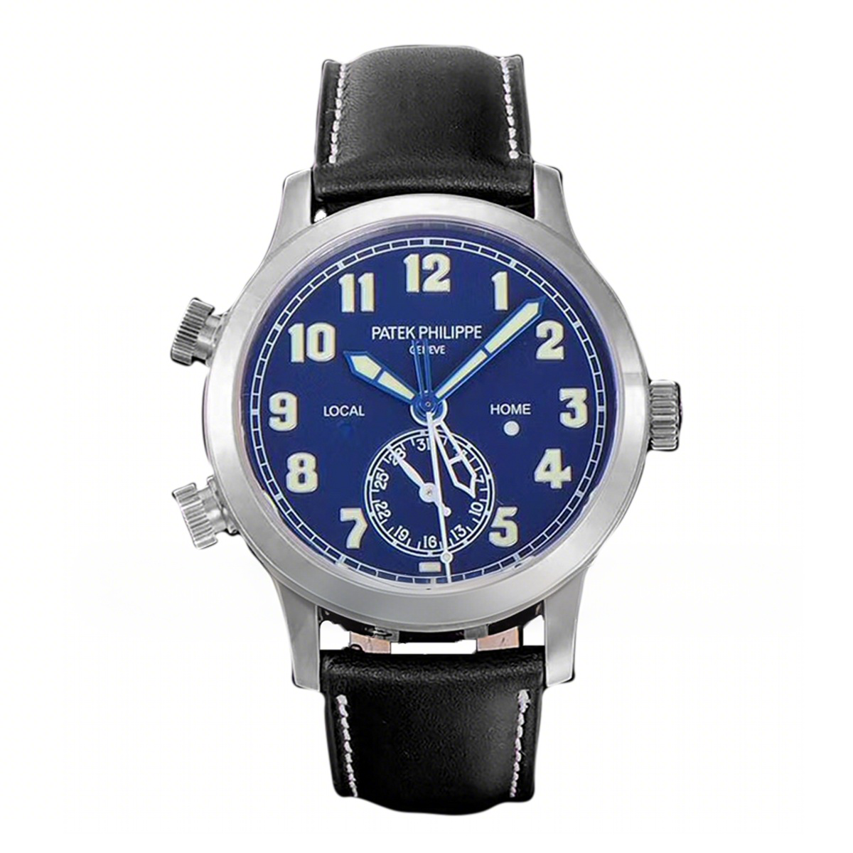 Patek Philippe Calatrava Pilot Travel Time 5524G Blue Dial in White Gold-fasswatch