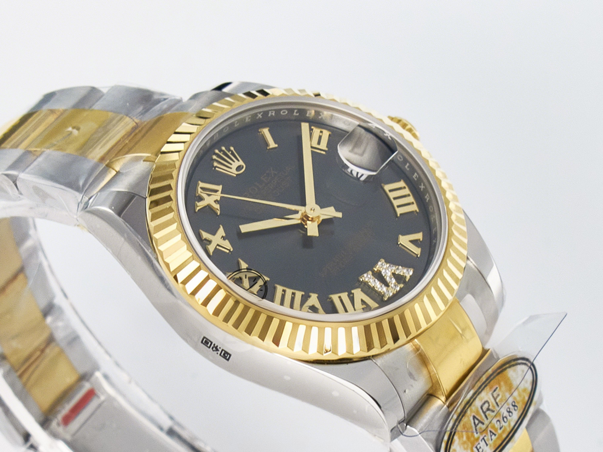 Rolex DateJust 31 278273 ARF 1:1 Best Edition 904L Steel Gray Roman Diamonds Dial on SS/YG Oyster Bracelet ETA 2688-fasswatch